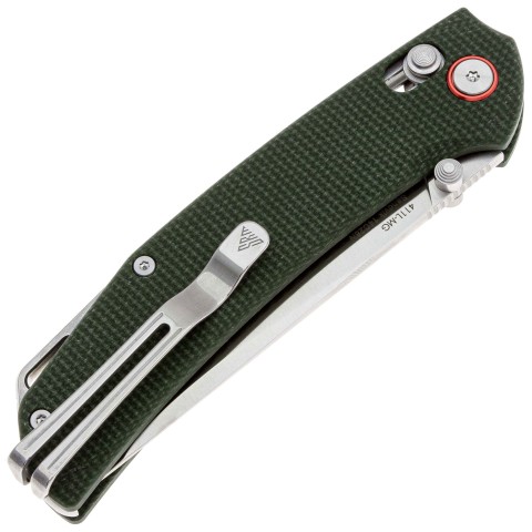 Ніж SRM Asika 411L-MG, Sandvik 14C28N, мікарта, зелений