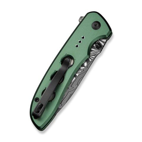Ніж складаний туристичний Civivi Hyperpulse, (8.9 см) Damascus / Aluminum темно-зелений