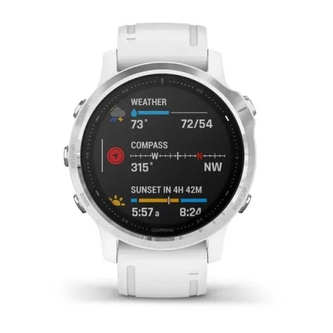 Смарт-годинник Garmin fenix 6S білий з білим ремінцем