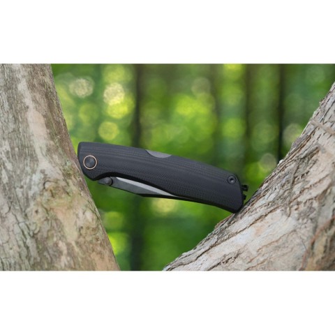 Ніж складаний туристичний Ruike P882-B, (8.5 см) 12С27 /  G10 чорний