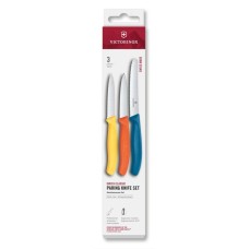 Набір ножів для чищення овочів Victorinox Swiss Classic 3 ножа жовт/помар/син 6.7116.32C1