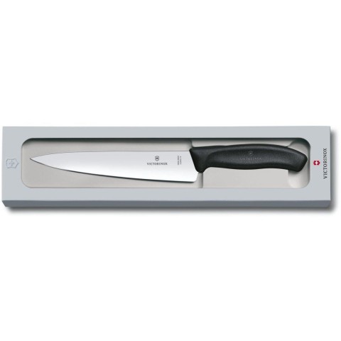Кухонний ніж Victorinox SwissClassic Carving лезо 19см з чорн. ручкою у подар.упак.