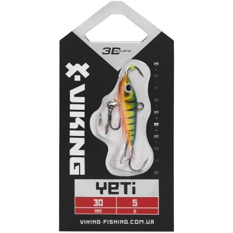 Балансир Viking Fishing Yeti Ice Jig 30mm 5.0g #28 Chrome Perch