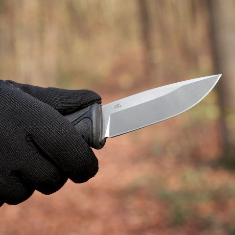Ніж фіксований туристичний Ganzo G807 (8.8 см) 9CR14 / PP+TPR чорний з чохлом