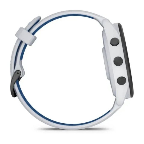 Смарт-часы Garmin Forerunner 265 с черным безелем, белым корпусом и бело-синим силиконовым ремешком