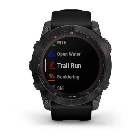 Смарт-часы Garmin fenix 7X Solar сланцево-серые с черным ремешком