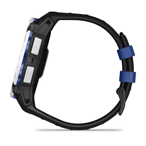 Смарт-годинник Garmin Instinct 3 (50 мм) Solar білий камінь/чорний/синя блискавка
