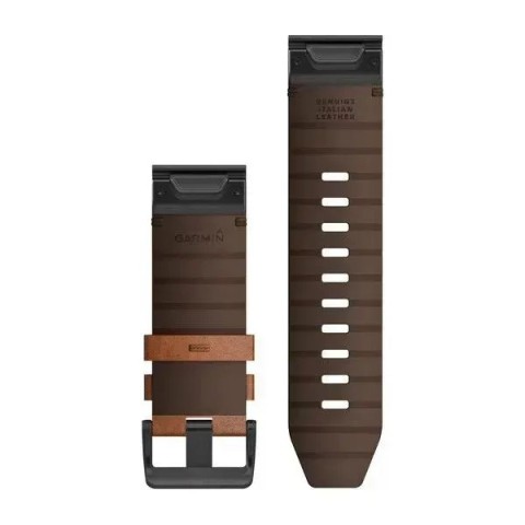 Ремінці для годинника Garmin QuickFit 26 шкіряні, каштанового кольору