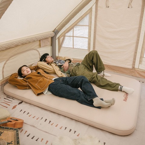 Матрац туристичний самонадувний одномісний Naturehike NH20DZ002, 200x76x6 см, бежевий