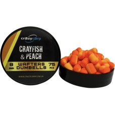 Бойлы Crazy Carp Wafters Dumbbells 8x10mm Crayfish & Peach (75шт/уп)