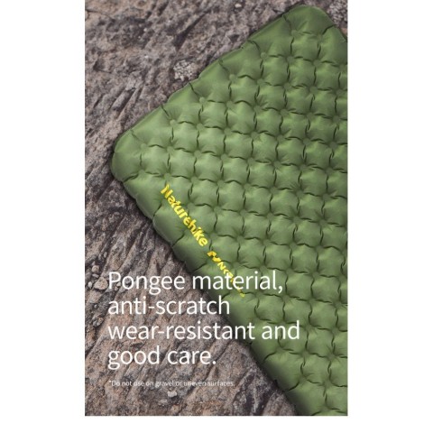 Матрац туристичний надувний двомісний  Naturehike CNK2450WS014, надлегкий, 200х132х8 см, зелений  із мішком для надування