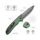 Ніж складаний туристичний Civivi Hyperpulse, (8.9 см) Damascus / Aluminum темно-зелений