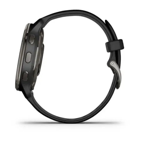 Смарт-годинник Garmin Venu 2 Plus чорний з графітовим безелем і силіконовим ремінцем