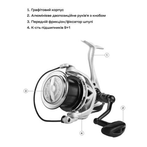 Котушка Brain Apex SW 10000 9+1BB 4.4:1