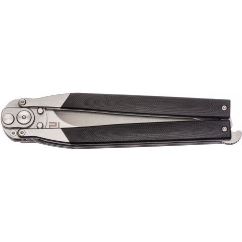 Ніж Artisan Kinetic Balisong, D2, G10 Curved black