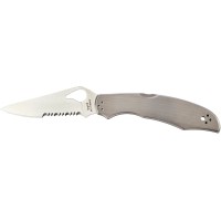 Нож Spyderco Byrd Cara Cara 2, 8Cr13MoV, Stainless Steel, полусеррейтор ц:gray