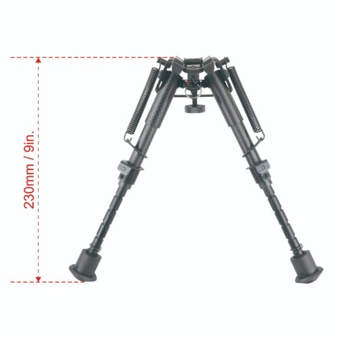 Сошки Vector Optics 155-230 мм на антабку. Карбонове волокно, підпружинені