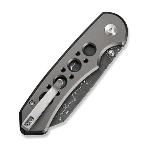 Ніж складаний туристичний Civivi Pragma Prime, (8.9 см) Damascus / Aluminum сірий