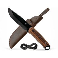 BSH4_F Dusk Ніж Bushcraft з вуглецевої сталі з ферострижнем і шкіряним футляром