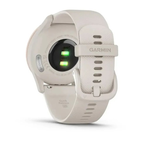 Смарт-часы Garmin vivomove Trend с персиково-золотистым стальным безелем, корпусом и ремешком цвета айвори