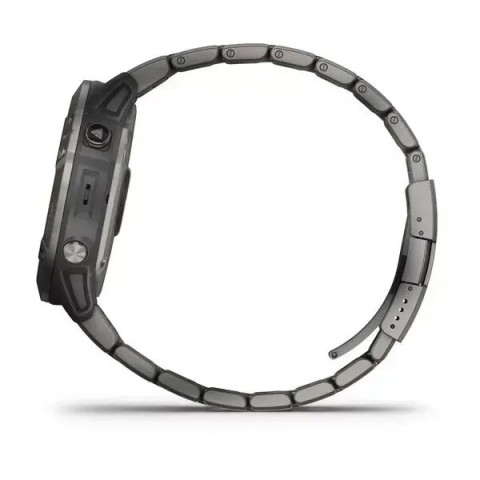 Смарт-часы Garmin fenix 6X Pro Solar титановые серебристые с титановым браслетом