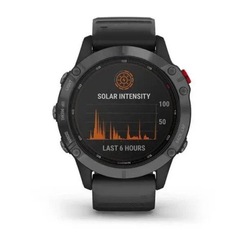 Смарт-часы Garmin fenix 6 Pro Solar Edition серые с черным ремешком