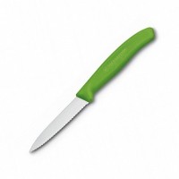 Кухонний ніж Victorinox SwissClassic Paring лезо 8см хвил. з зел. ручкою