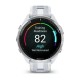 Смарт-годинник Garmin Forerunner 965 з титановим безелем, білим корпусом та білим/сірим силіконовим ремінцем