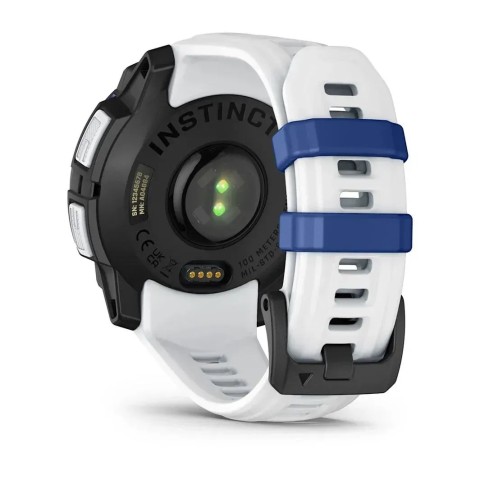 Смарт-годинник Garmin Instinct 3 (45 мм) Solar білий камінь/білий/синя блискавка
