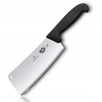 Кухонний ніж Victorinox Fibrox Cleaver лезо 19см великий для м'яса з чорн. ручкою