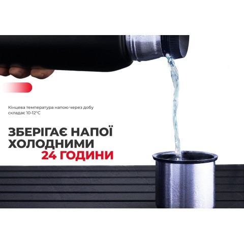 Термос Naturehike Q-9H NH19SJ010, 304 сталь, 1.0 л, чорний