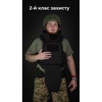 Бронежилет "Сармат" (S-L | 2 клас захисту | під бронеплити 25х30 см | Чорний) ТМ Балістика