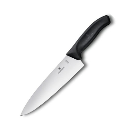 Кухонний ніж Victorinox SwissClassic Carving лезо 20см широке з чорн. ручкою у подар.упак.