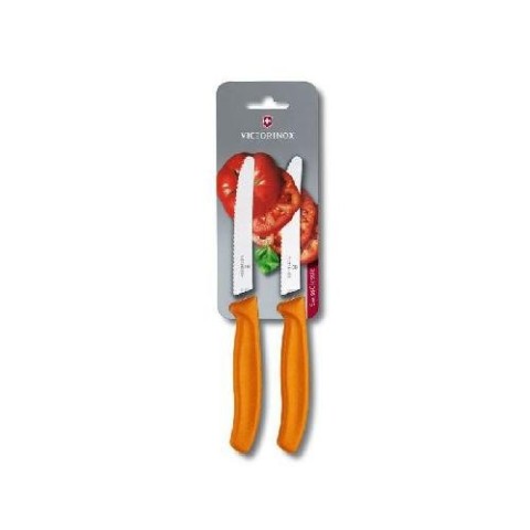 Кухонний ніж Victorinox SwissClassic Tomato&Sausage лезо 11см хвил. з помар. ручкою 2шт (блістер)