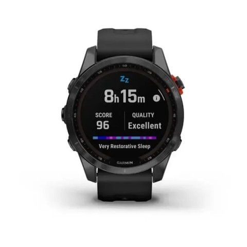 Смарт-часы Garmin fenix 7S Solar сланцево-серые с черным ремешком