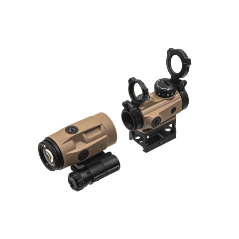 Комплект Sig Optics колiматор ROMEO-MSR 2 MOA та магнiфер JULIET3-MICRO 3X22MM  FDE