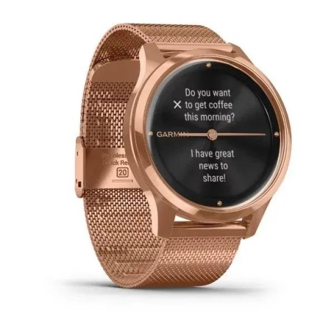 Смарт-годинник Garmin vivomove Luxe із рожево-золотистими корпусом та ремінцем