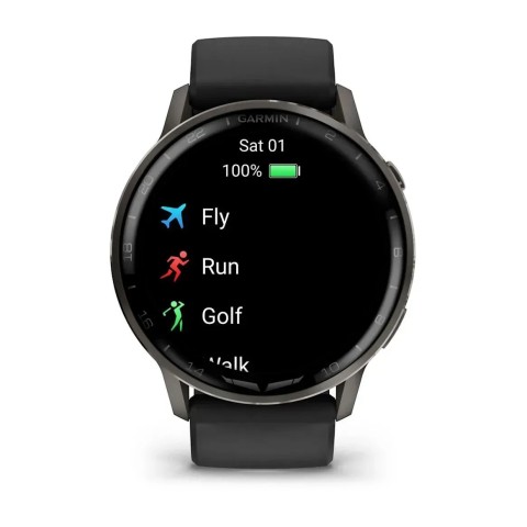 Смарт-годинник Garmin D2 Air X15 чорний з чорним силіконовим ремінцем