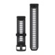 Сменные ремешки для смарт-часов Garmin Forerunner (22 мм) силиконовые, черный/полупрозрачный цвет белый камень со сланцевой фурнитурой
