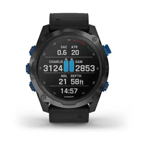 Смарт-часы Garmin Descent Mk2i титановые серые DLC с черным ремешком (в комплекте с Descent T1)