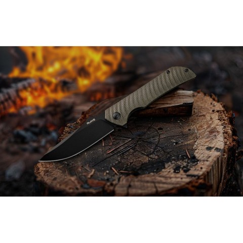 Ніж складаний туристичний Ruike P123-MB, (9.2 см) 14C28N / мікарта коричневий