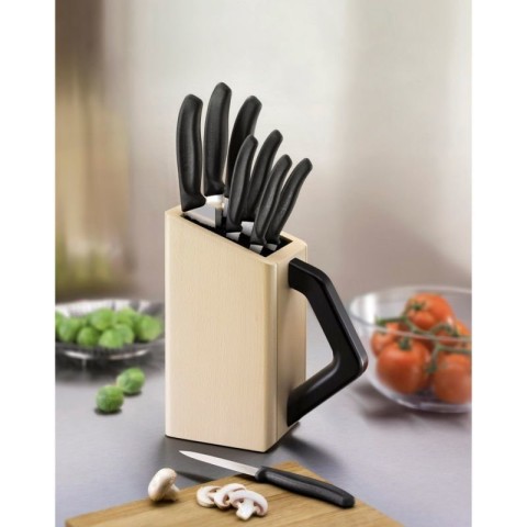 Набір кухонний Victorinox SwissClassic Cutlery Block 8шт з чорн. ручкою з підставкою (8 ножів)