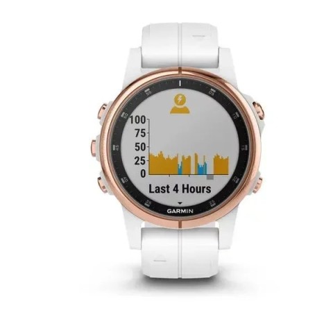 Смарт-годинник Garmin fenix 5S Plus Sapphire рожево-золотистий з білим ремінцем