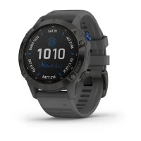 Смарт-часы Garmin fenix 6 Pro Solar Edition черные с серым ремешком