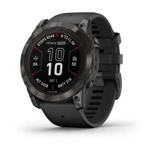 Смарт-часы Garmin fenix 7X Pro Sapphire Solar Edition карбоново-серые титановые DLC с черным ремешком