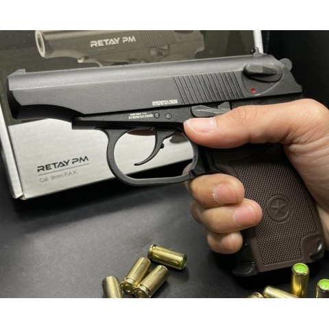 Пистолет стартовый Retay PM Makarov Black 9мм Small SET