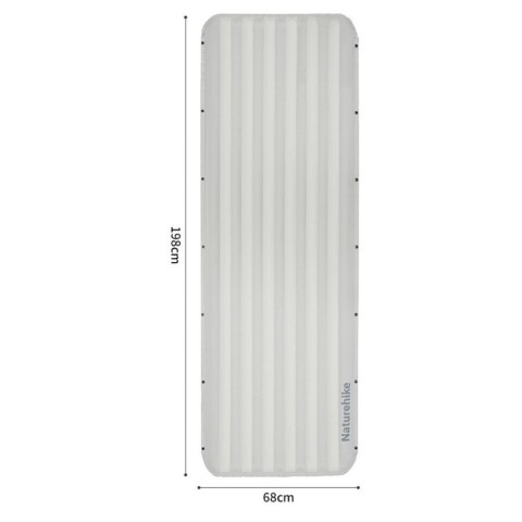 Матрац туристичний надувний одномісний  Naturehike CNK2450WS035, 198х68х9.5 см, білий із вбудованою помпою для надування