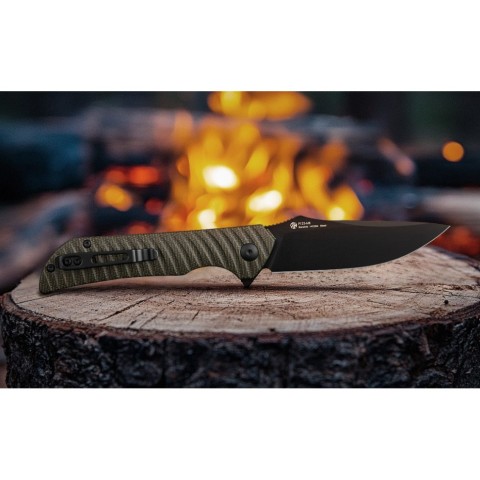 Ніж складаний туристичний Ruike P123-MB, (9.2 см) 14C28N / мікарта коричневий