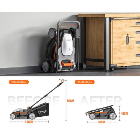 Акумуляторна газонокосарка Litheli, живлення від павербанку (УМБ Litheli Power Bank 20000 mAh, 45 W, 4А SE в комплекті)