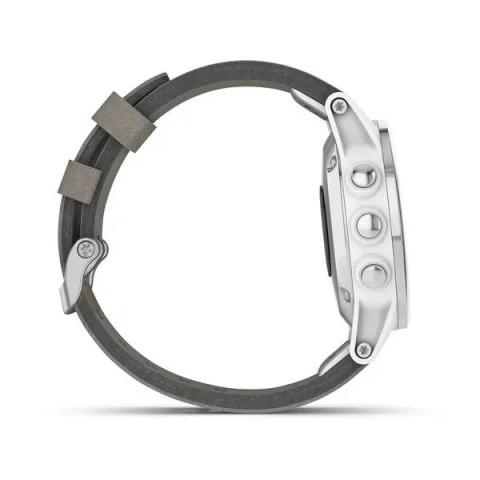 Смарт-годинник Garmin fenix 5S Plus Sapphire білий з сірим замшевим ремінцем